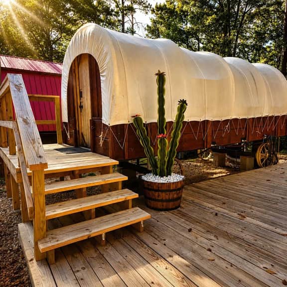 Rustic Wagon Glamping Hot Tub - Image 2