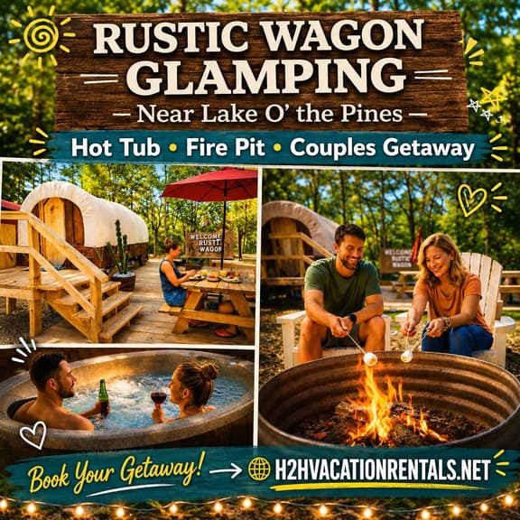 Rustic Wagon Glamping Hot Tub
